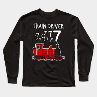 Train Driver 7 Year Old Kids Steam Engine Long Sleeve T-Shirt